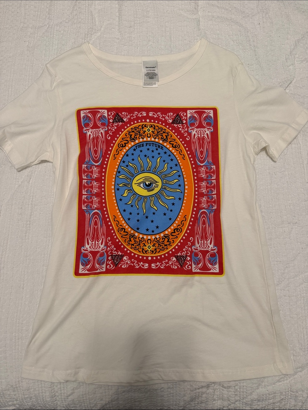 Graphic Sun & Eye Tee in Cream, Red, Blue - bundle & save!
